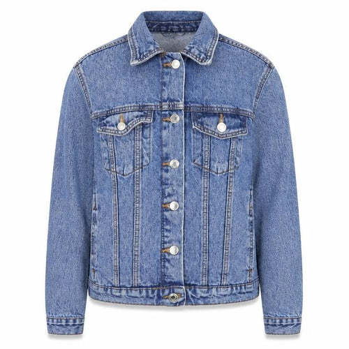 Denim Co Women Blue Denim Jacket UK 10 Classic Long Sleeve