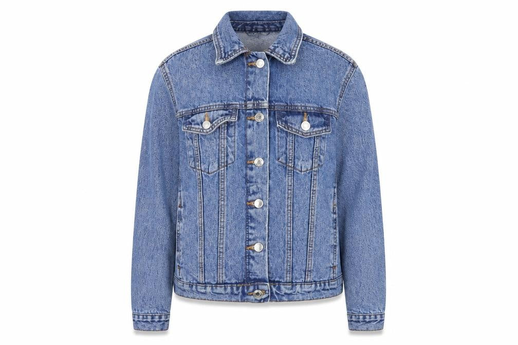 Denim Co Women Blue Denim Jacket UK 10 Classic Long Sleeve