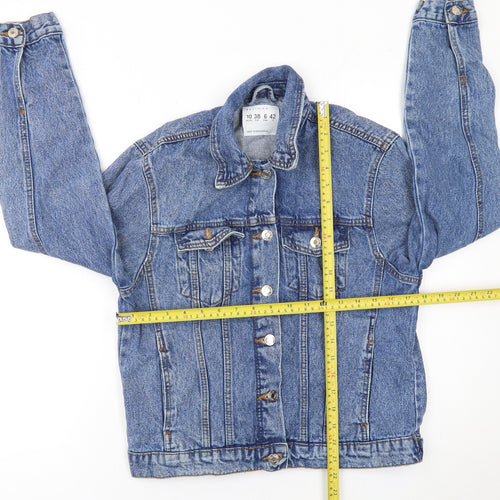 Denim Co Women Blue Denim Jacket UK 10 Classic Long Sleeve