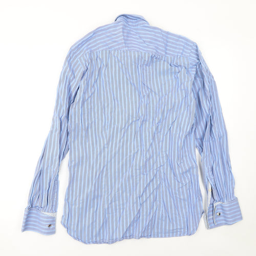 Ted Baker Men's Blue Striped Cotton Dress Shirt Size 16 Classic Fit