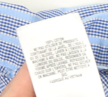 Ted Baker Men's Blue Striped Cotton Dress Shirt Size 16 Classic Fit