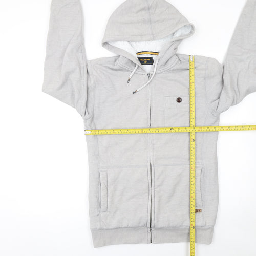 Billabong Men's Grey Full Zip Fleece Lined Hoodie Size S Surf Style