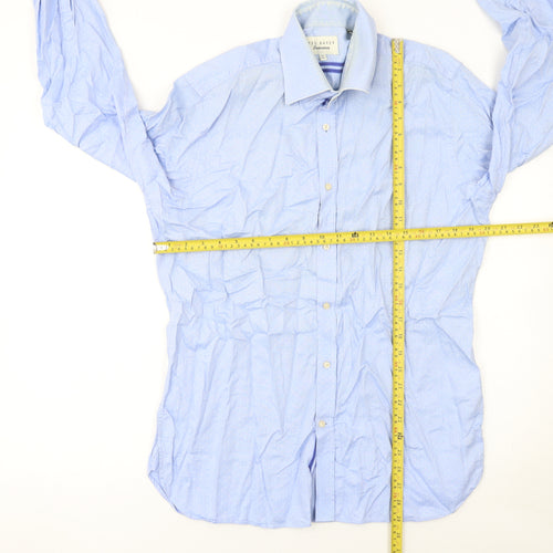 Ted Baker Men’s Blue Cotton Long Sleeve Button-Up Shirt 16.5in