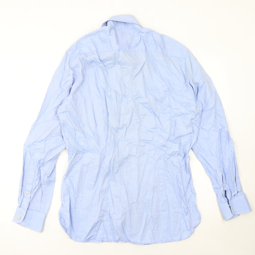 Ted Baker Men’s Blue Cotton Long Sleeve Button-Up Shirt 16.5in