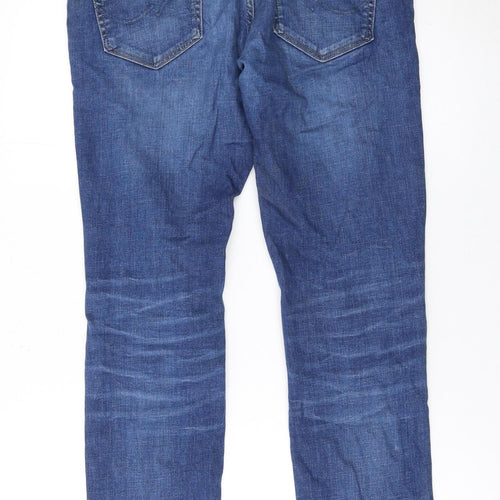 Jack & Jones Men's Blue Straight Jeans 32x32 Cotton Denim
