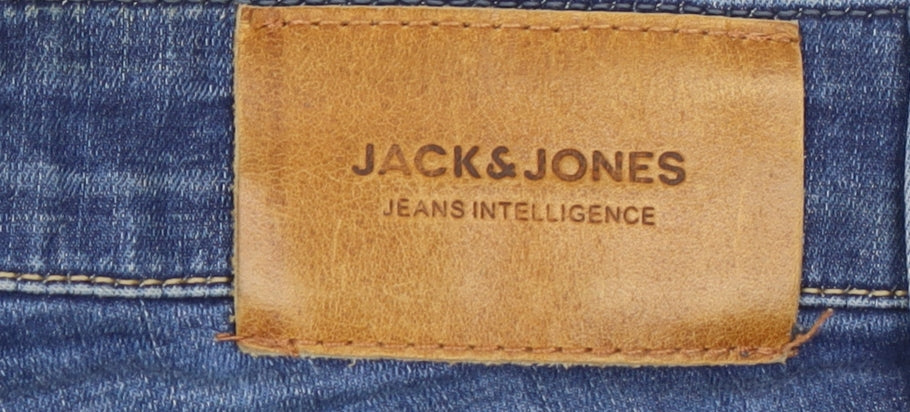 Jack & Jones Men's Blue Straight Jeans 32x32 Cotton Denim