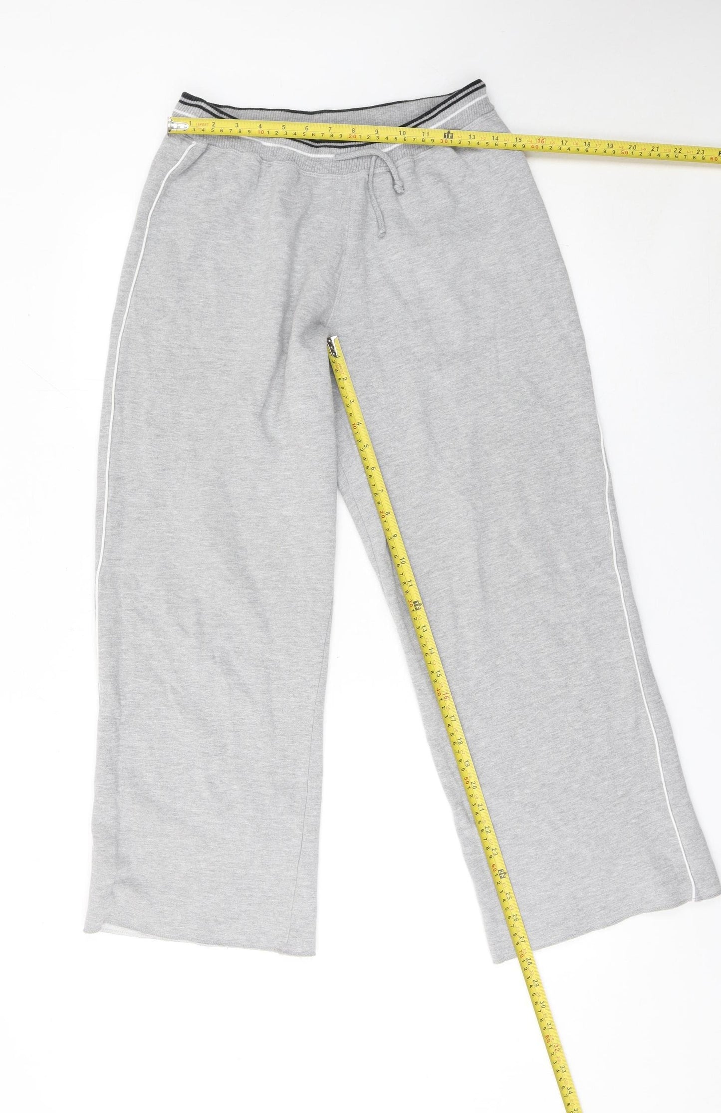 Jac Womenswear Women's Grey Cotton Blend Relaxed Fit Sweatpants Lounge 14/16