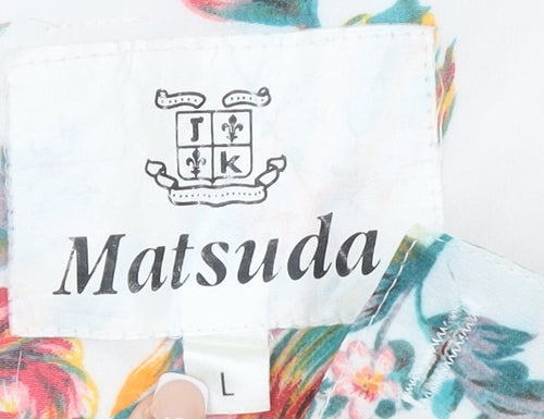 Matsuda Womens Floral A-Line Midi Chiffon Skirt L Multicoloured