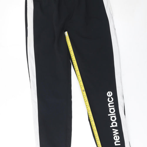 New Balance Men's Black Jogger Trousers S Elastic Waist Logo Sportswear