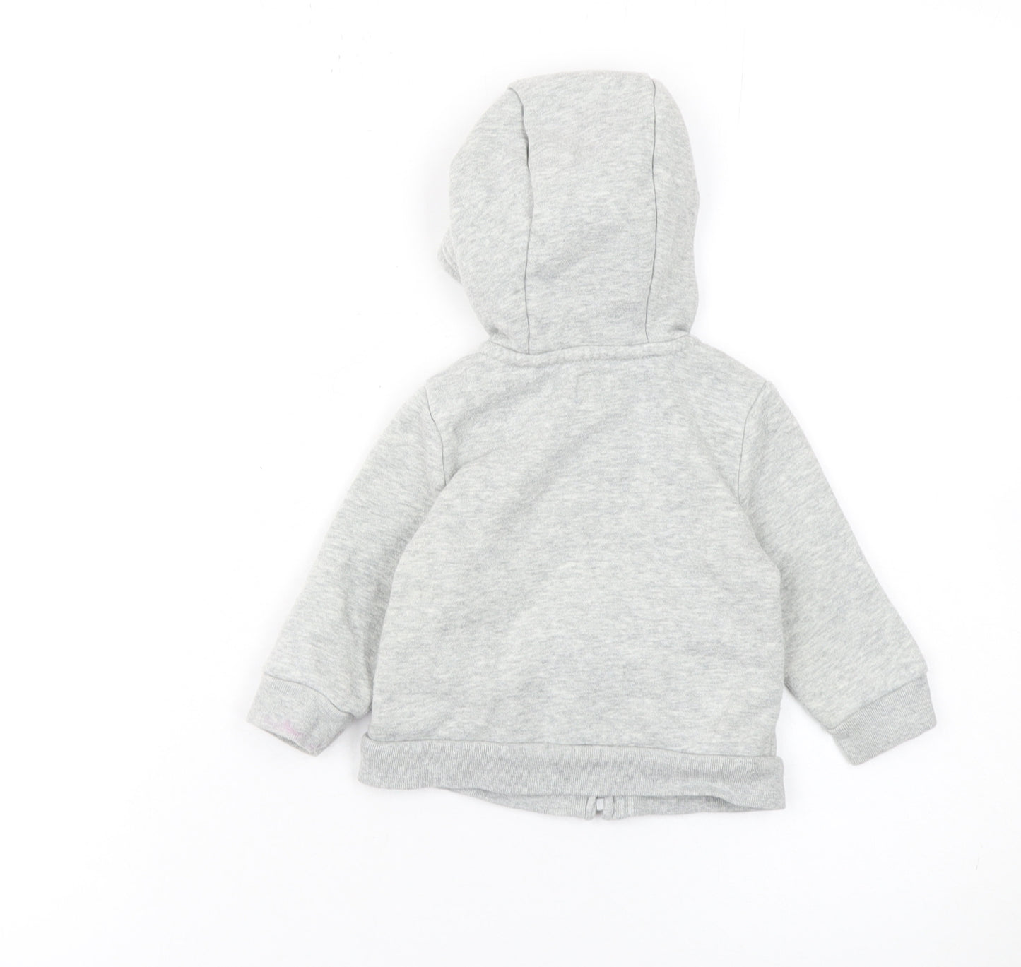 GAP Unisex Baby 6-12 Months Grey Hooded Logo Zip Jacket