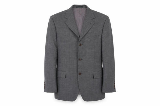 Hugo Boss Men's Grey Wool Blazer Jacket 40R Classic Notch Lapel