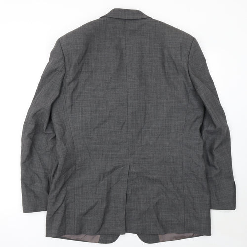 Hugo Boss Men's Grey Wool Blazer Jacket 40R Classic Notch Lapel
