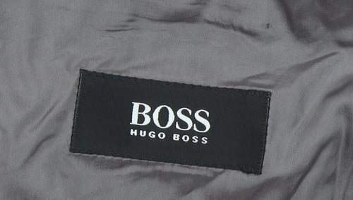 Hugo Boss Men's Grey Wool Blazer Jacket 40R Classic Notch Lapel