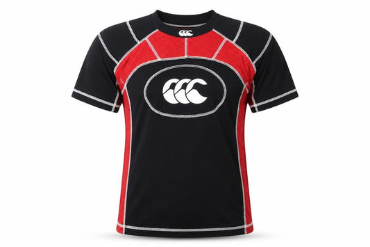 Canterbury Men's Black Red Rugby Compression Top Size S Athletic Fit