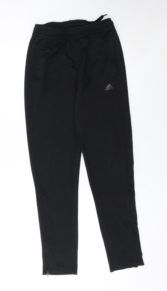 Adidas Boys Black Jogger Trousers 10 Years Elastic Waist Sports Pants