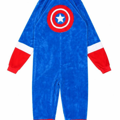 Primark Men Blue Red Marvel Captain America Fleece Onesie XS-S