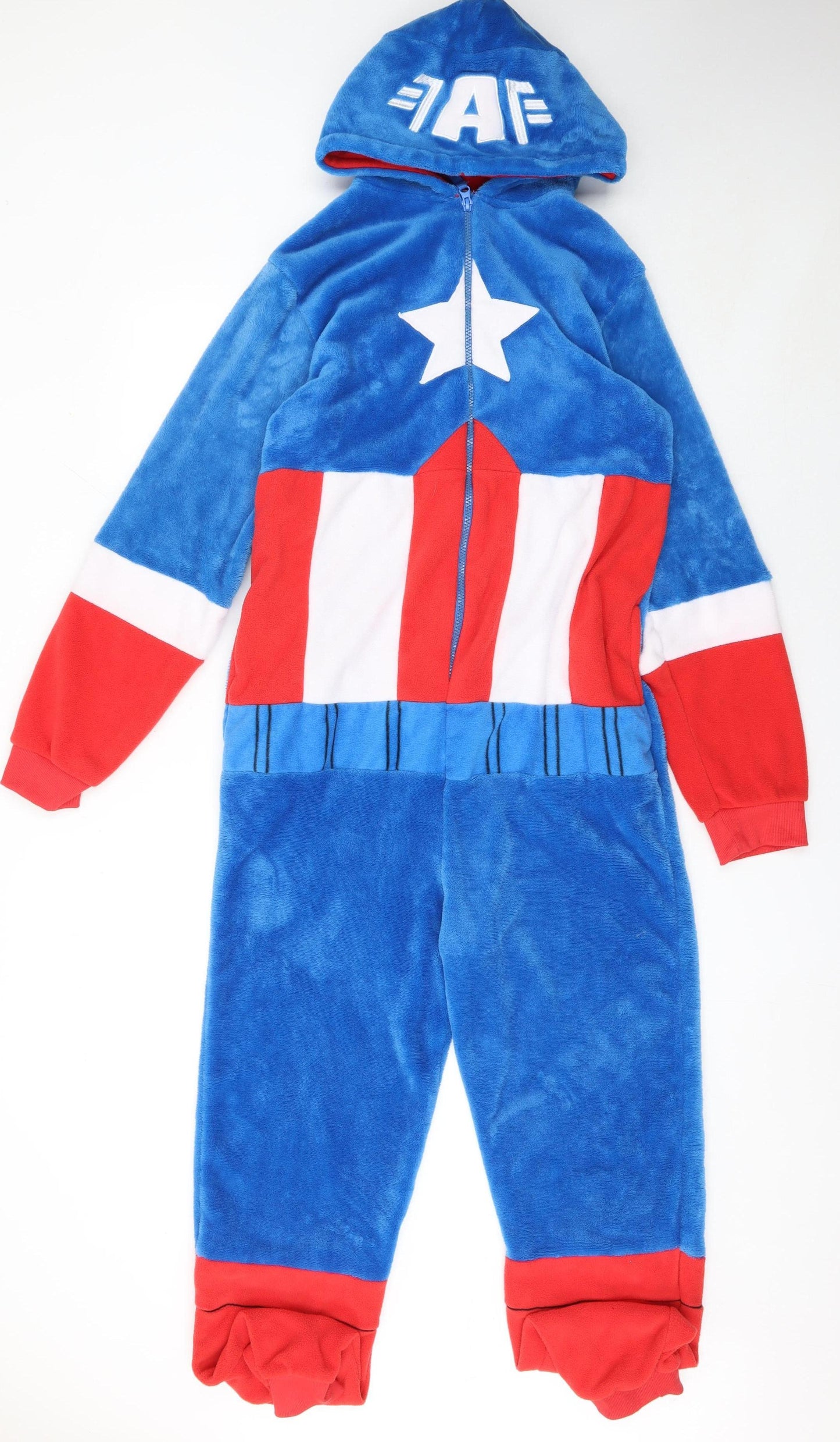 Primark Men Blue Red Marvel Captain America Fleece Onesie XS-S