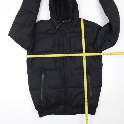 Cropp Men’s Black Puffer Hooded Winter Jacket Size M