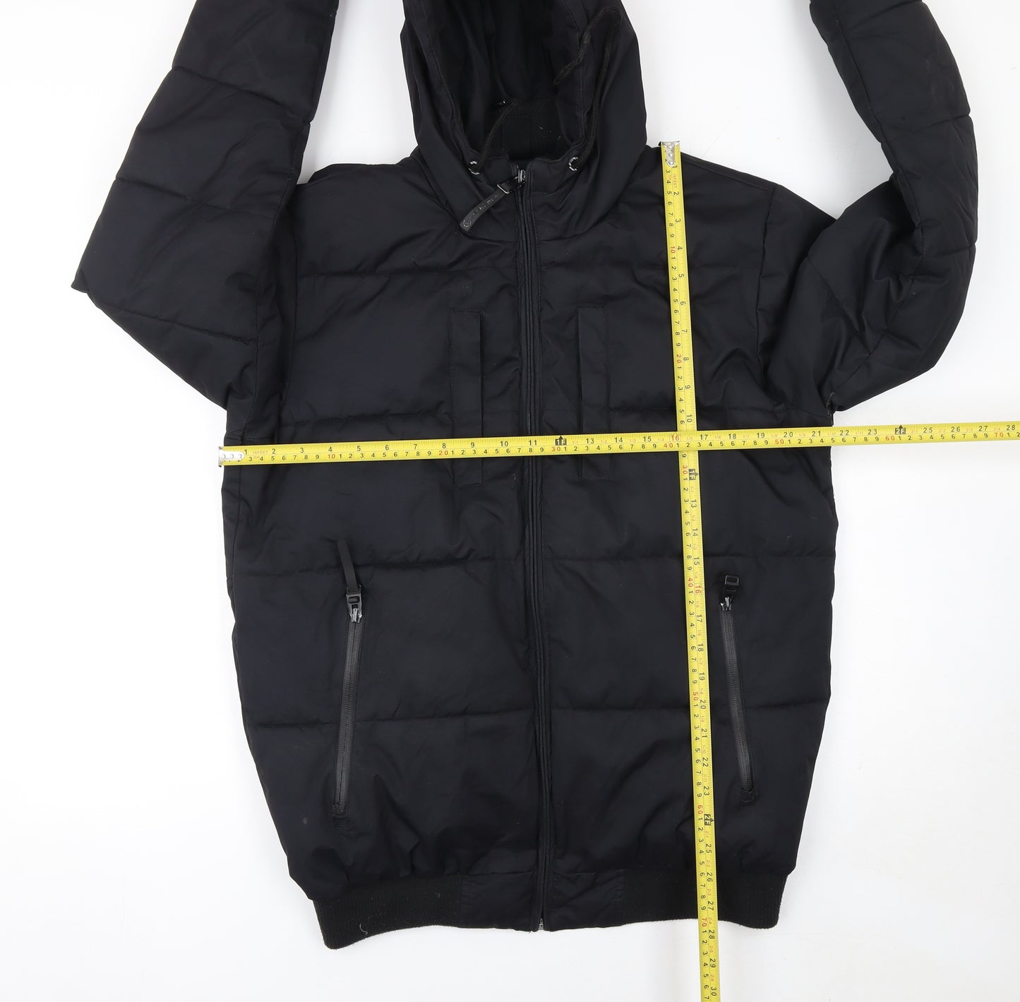 Cropp Men’s Black Puffer Hooded Winter Jacket Size M