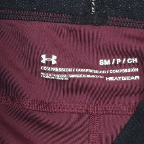 Under Armour Womens Purple Compression Leggings Small HeatGear