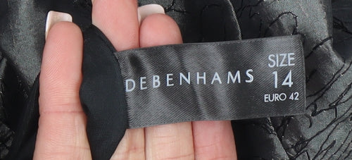 Debenhams Women Grey Floral Strapless A-Line Dress Size 14