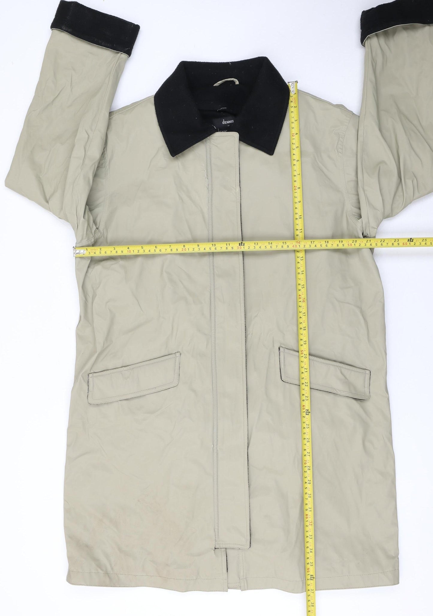 Dennis Basso Men's Beige Mid-Length Rain Coat Jacket M