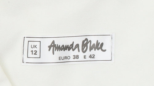 Amanda Blake Women's Ivory Double-Breasted Lace Trim Blazer UK 12