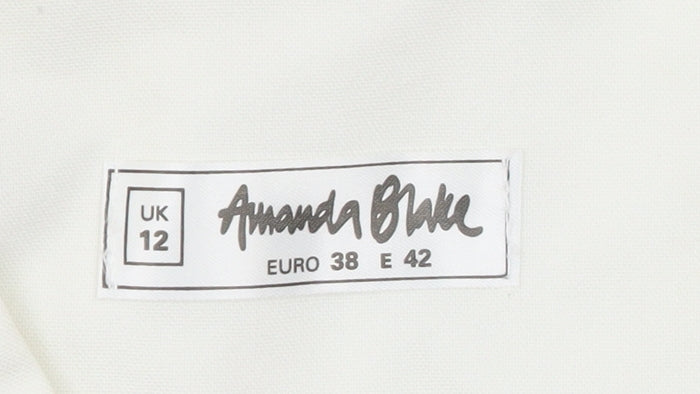Amanda Blake Women's Ivory Double-Breasted Lace Trim Blazer UK 12