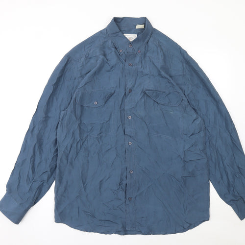 Classic Collection Women’s Blue Cotton Button-Up Shirt Size 12