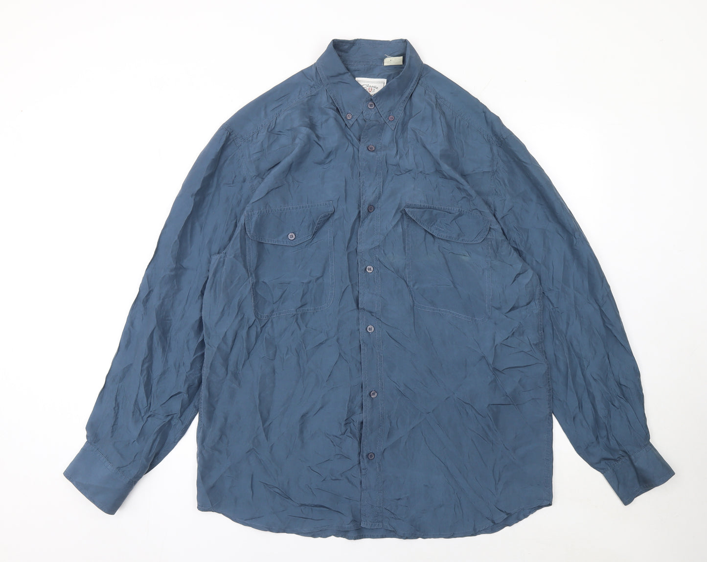 Classic Collection Women’s Blue Cotton Button-Up Shirt Size 12