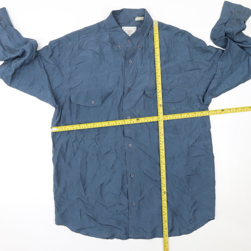 Classic Collection Women’s Blue Cotton Button-Up Shirt Size 12