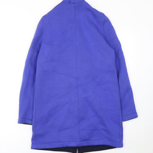 Next Women's Blue Long Coatigan Size 6 Viscose Zip Jacket