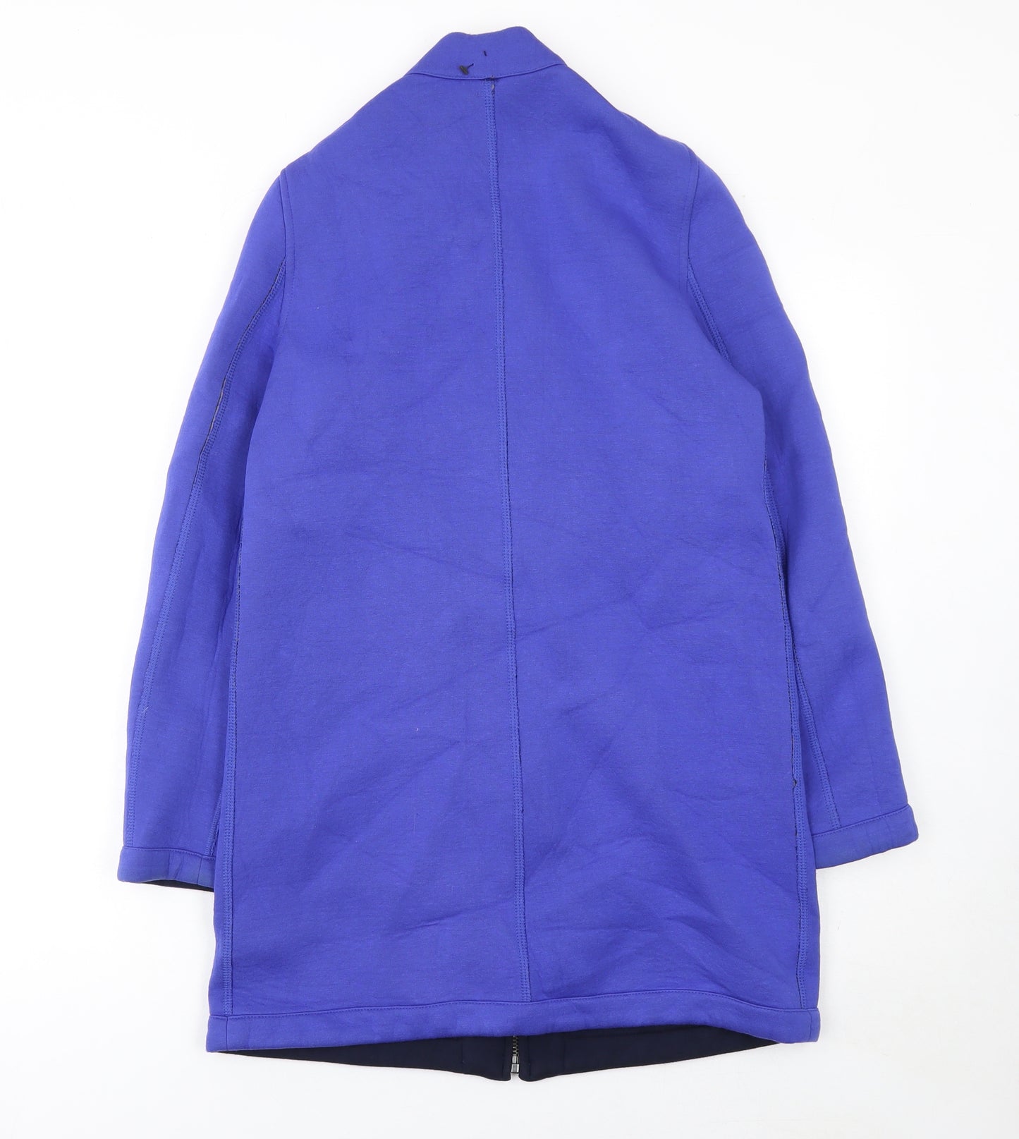 Next Women's Blue Long Coatigan Size 6 Viscose Zip Jacket