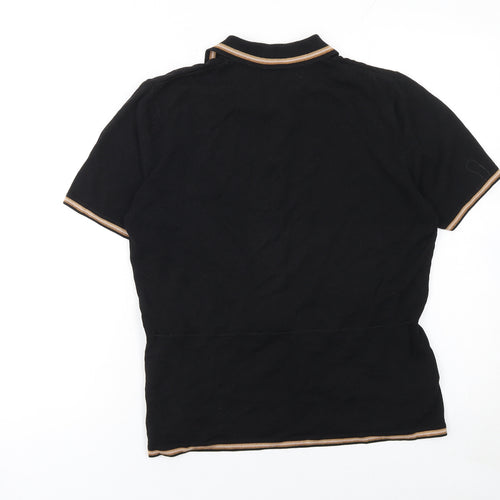 Country Casuals Women’s Black Collared Henley Knit Jumper L