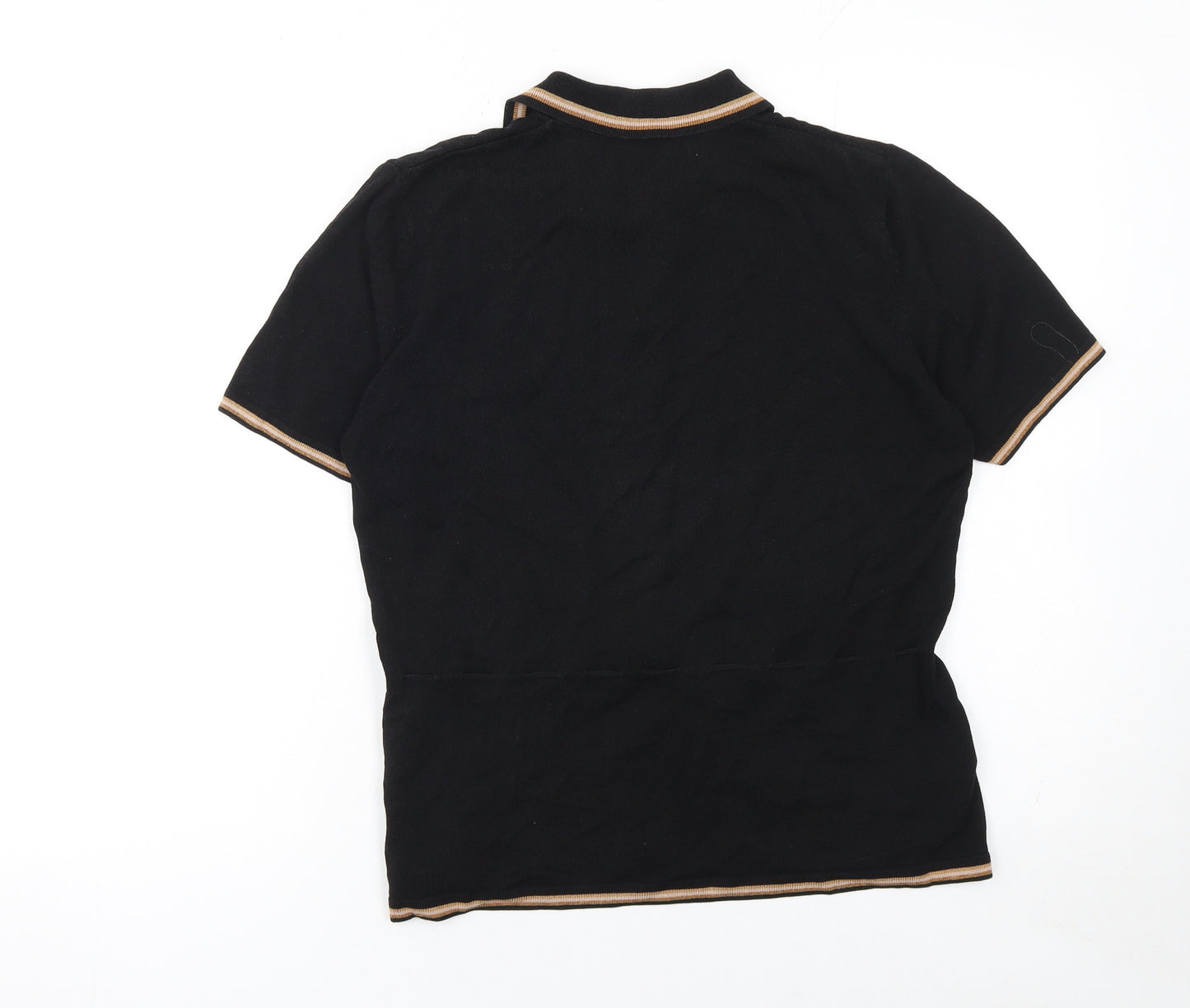 Country Casuals Women’s Black Collared Henley Knit Jumper L