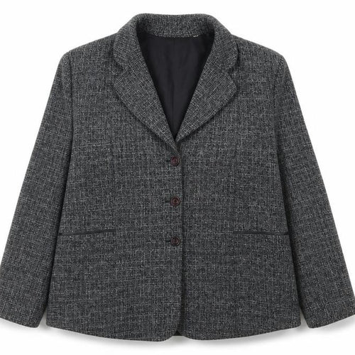 Miss Sukhmani of London Women's Grey Size 16 Classic Tweed Suit Jacket