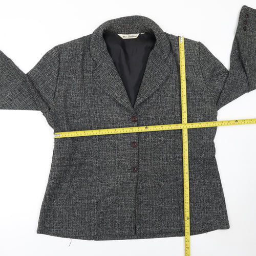 Miss Sukhmani of London Women's Grey Size 16 Classic Tweed Suit Jacket