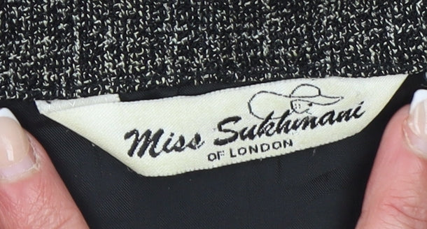Miss Sukhmani of London Women's Grey Size 16 Classic Tweed Suit Jacket