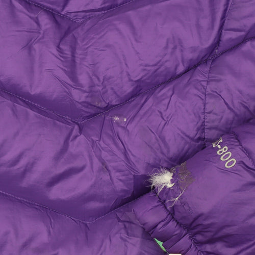 Karrimor Women Purple Down Puffer Jacket Size 8 Hooded Outdoor Coat