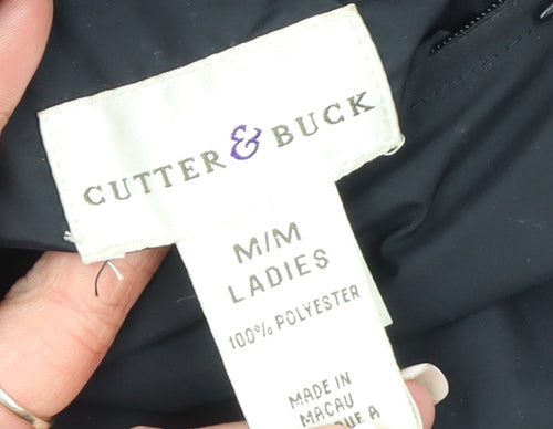 Cutter & Buck Women's Black Mid-Length Windbreaker Jacket Size M