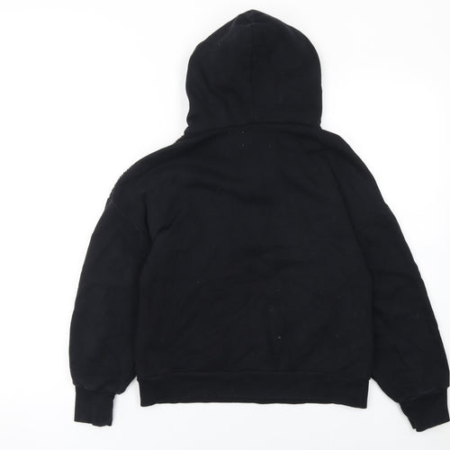 ZARA Girls Black Sequin Pullover Hoodie 7 Years Cotton Blend