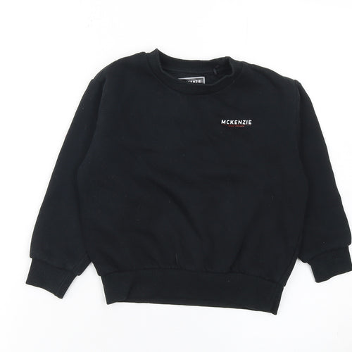McKenzie Boys Black Crew Neck Pullover Sweatshirt 5-6 Years