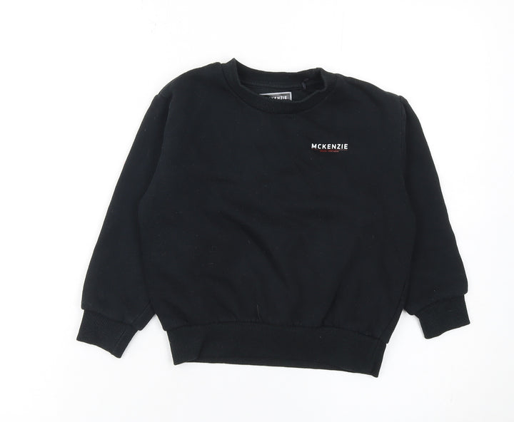 McKenzie Boys Black Crew Neck Pullover Sweatshirt 5-6 Years