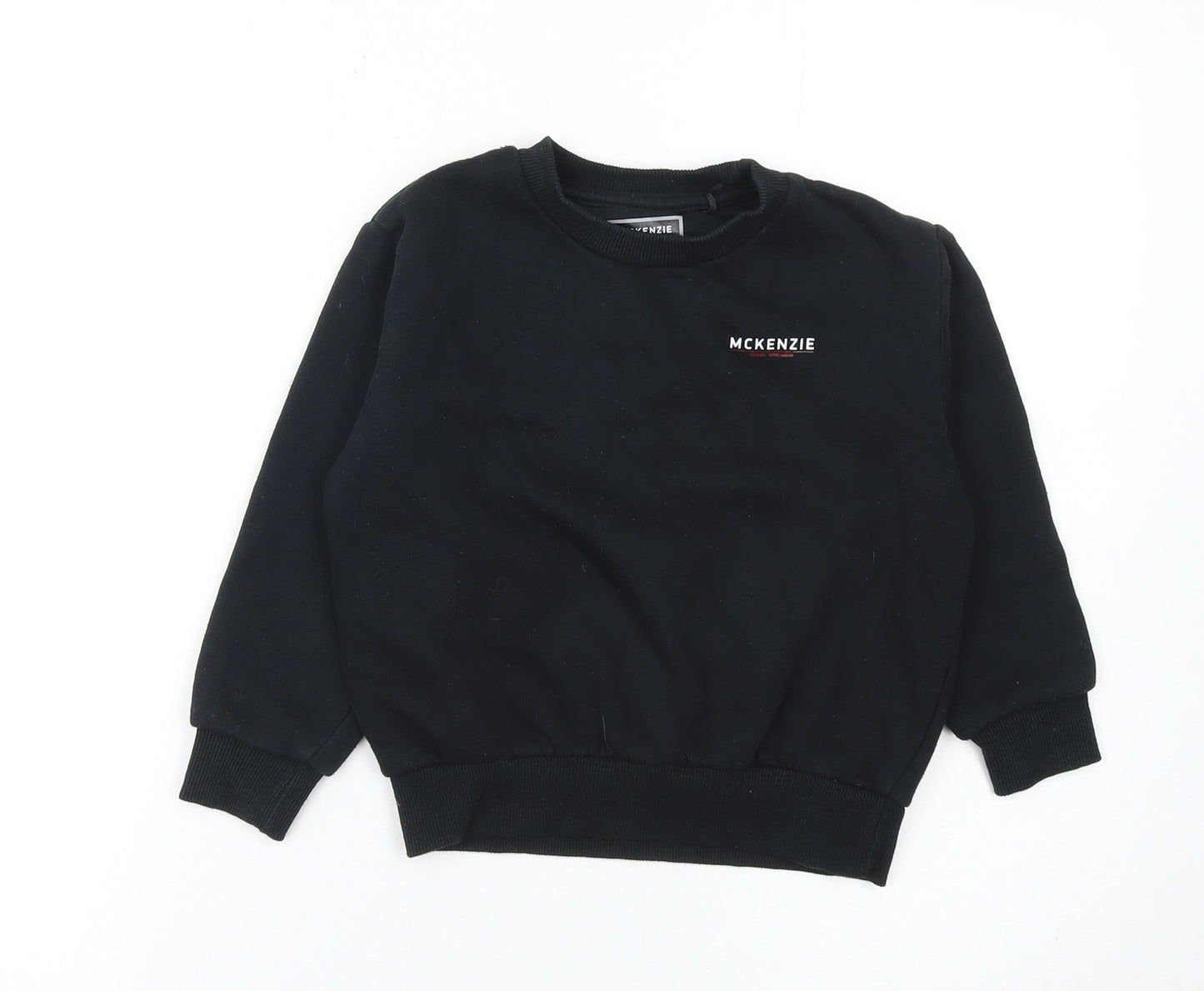 McKenzie Boys Black Crew Neck Pullover Sweatshirt 5-6 Years