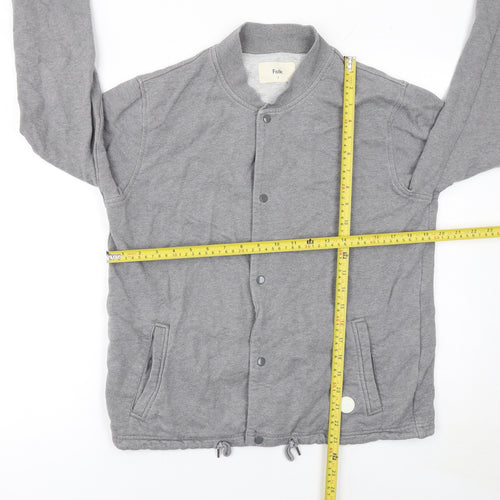 Folk Womens Grey Basic Jacket Size 10 Cotton Snap Sportswear