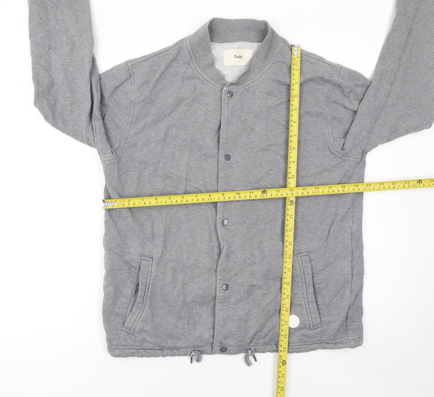 Folk Womens Grey Basic Jacket Size 10 Cotton Snap Sportswear