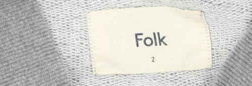 Folk Womens Grey Basic Jacket Size 10 Cotton Snap Sportswear