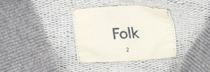 Folk Womens Grey Basic Jacket Size 10 Cotton Snap Sportswear