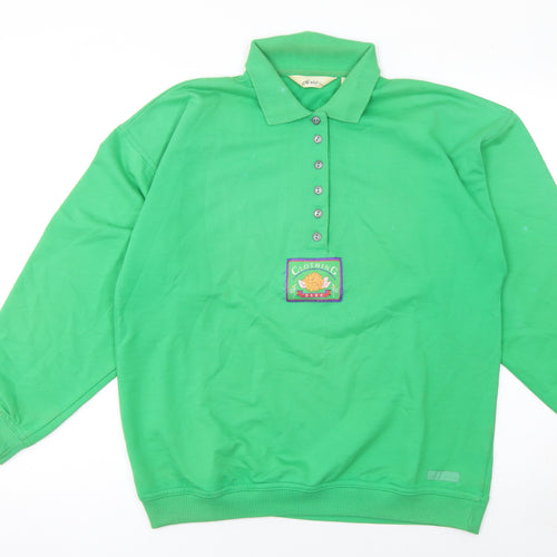Dash Men's Green Long Sleeve Polo Shirt Size S Cotton Blend