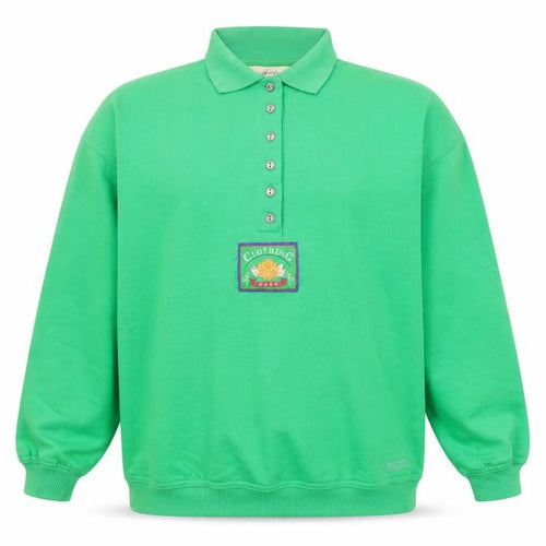 Dash Men's Green Long Sleeve Polo Shirt Size S Cotton Blend